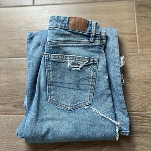 American Eagle Distressed Wide Leg Jeans